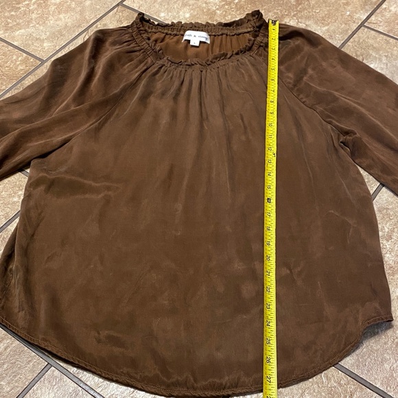 Cloth & Stone Rich Brown Large Oversized Blouse Spring Anthropologie - Picture 5 of 10